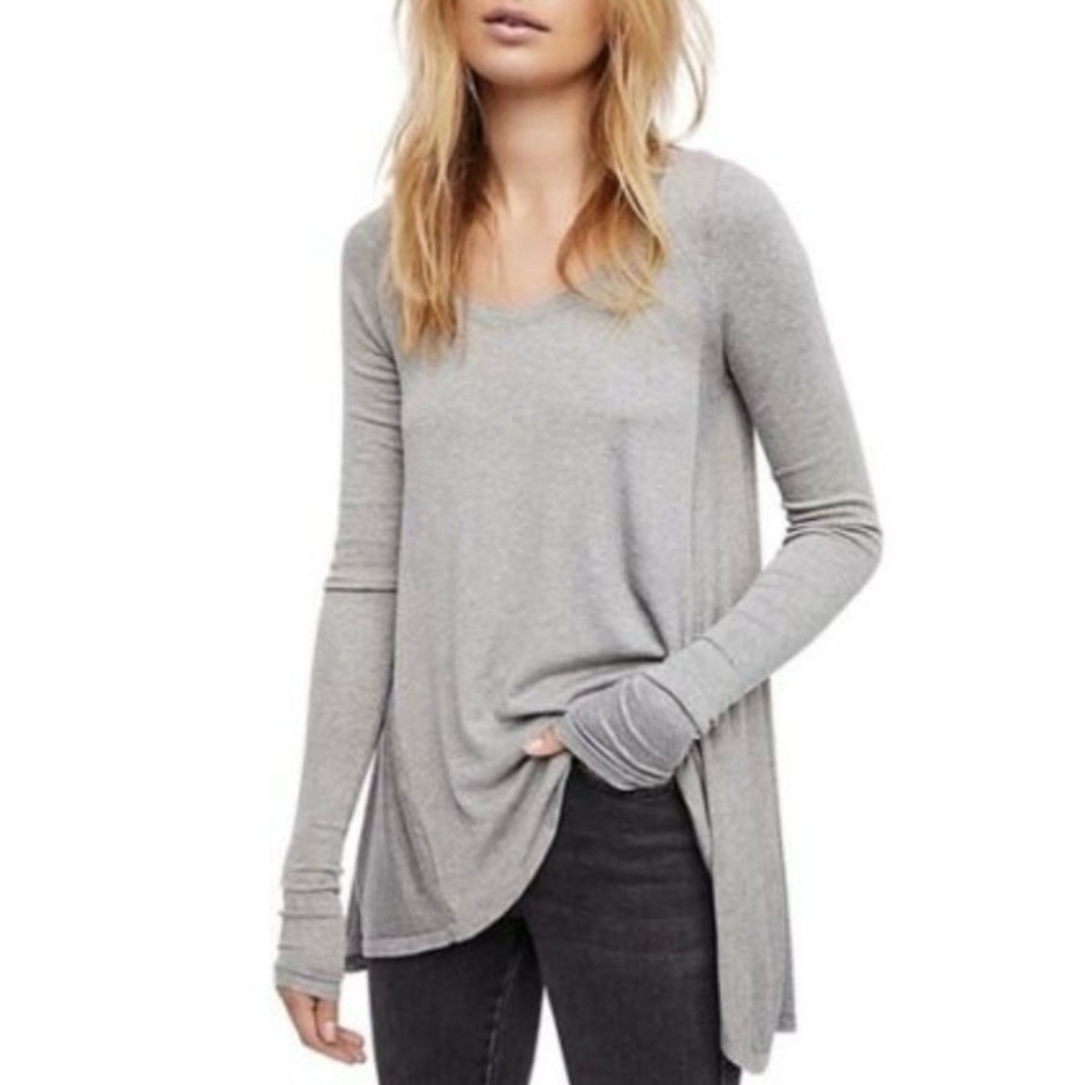 Free People Flowy January Top Grey